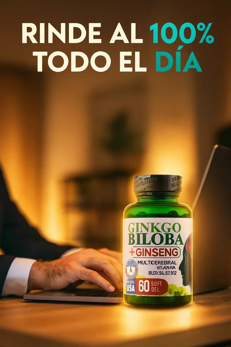 Ginkgo Biloba + Ginseng Multicerebral Vitam B1,b2,b6,b9,b12 Sin Sabor