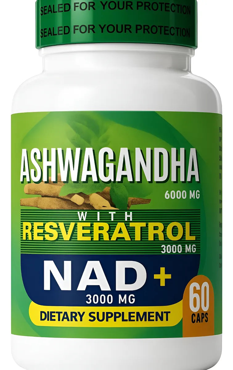 Ashwagandha 6000 + Resveratrol 3000 (antioxidante y energía)