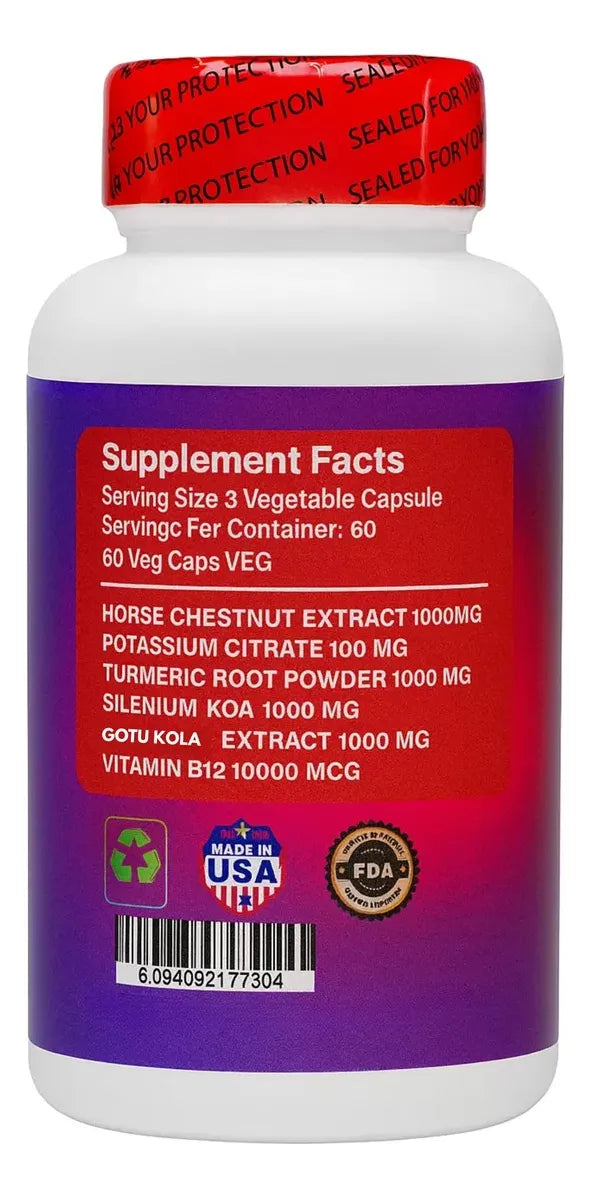 Clean Veins 60 (Cúrcuma + Centella + Castaño de indias Premium)