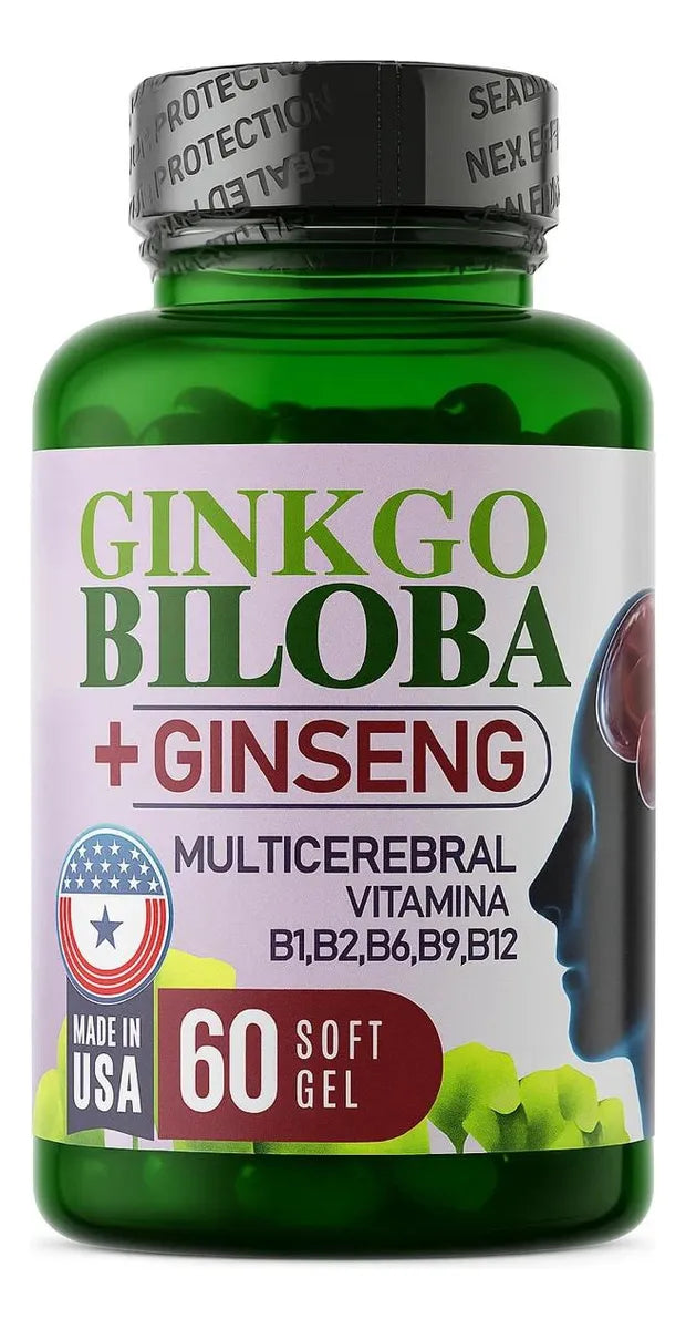 Ginkgo Biloba + Ginseng Multicerebral Vitam B1,b2,b6,b9,b12 Sin Sabor