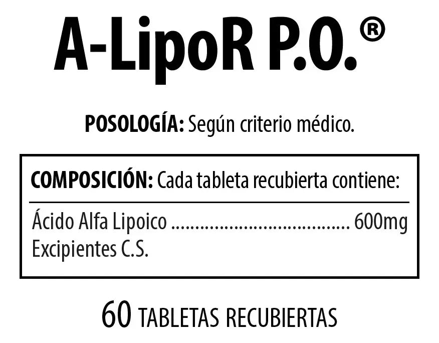A‑lipor Ácido Alfa Lipoico 600 mg Nutrabiotics (60 cápsulas)