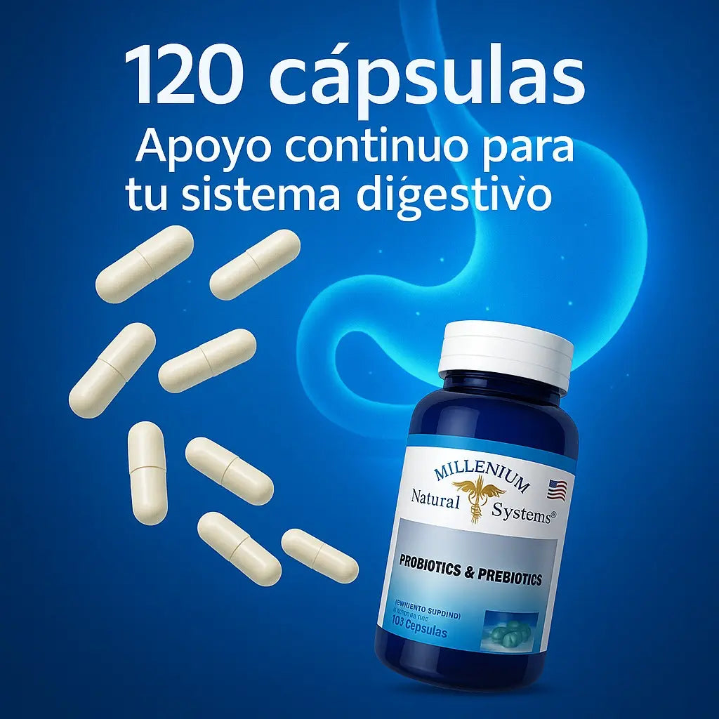 Probióticos y Prebióticos Natural System 120 Cápsulas