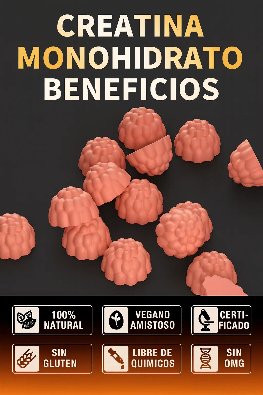 Creatina Monohydrate Nutravita 120 Gomitas Sin Azúcar Fresa