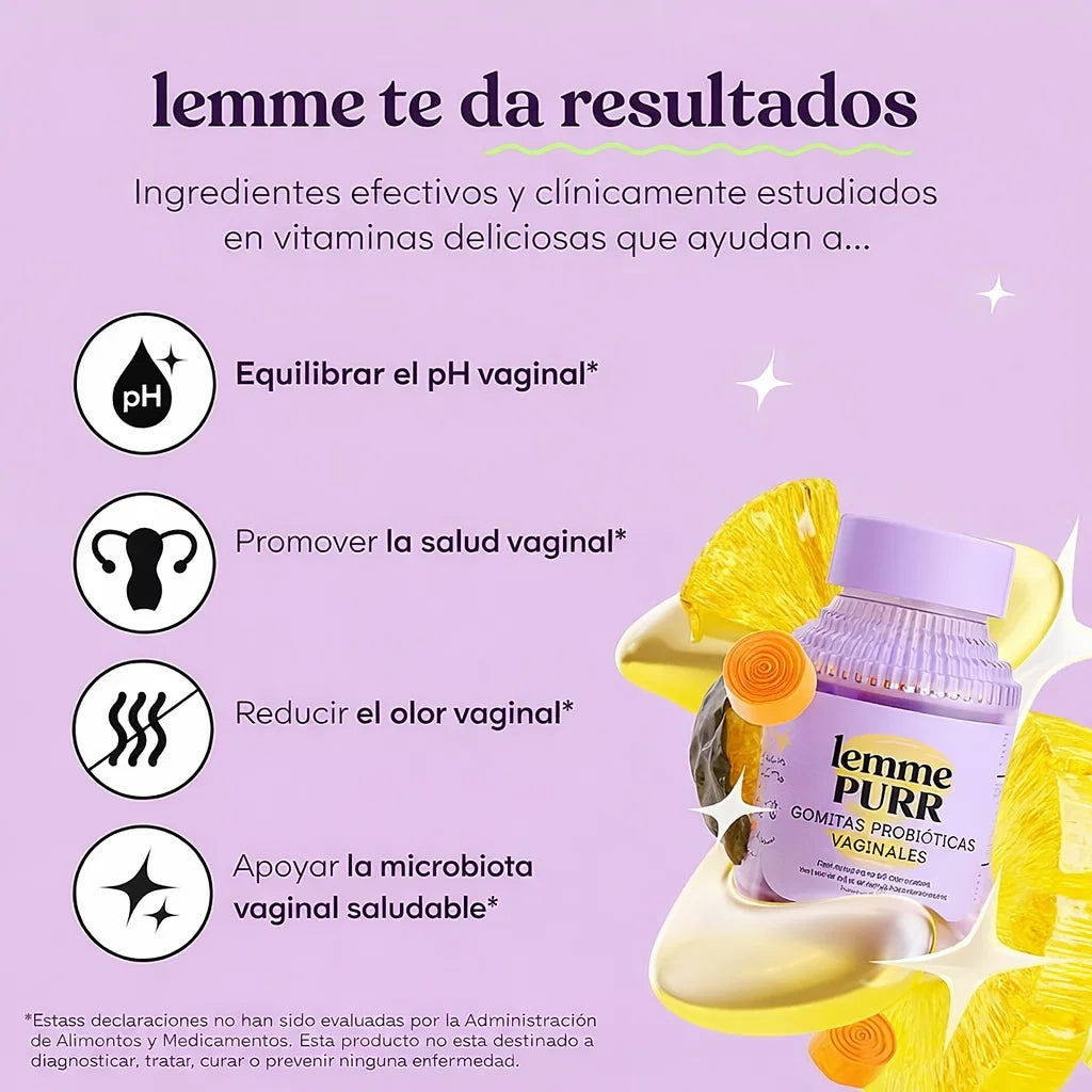Suplemento Probióticos Salud Vaginal Lemme Purr x60 gomitas