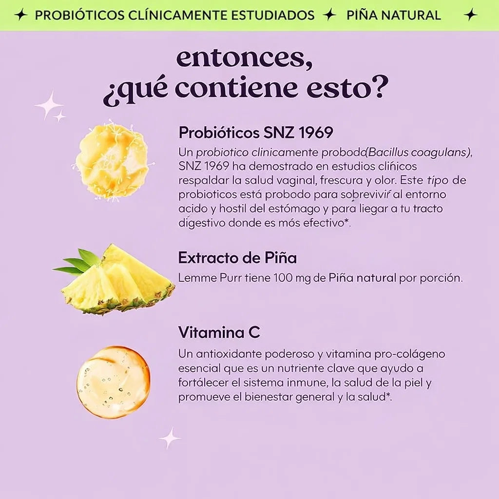 Suplemento Probióticos Salud Vaginal Lemme Purr x60 gomitas